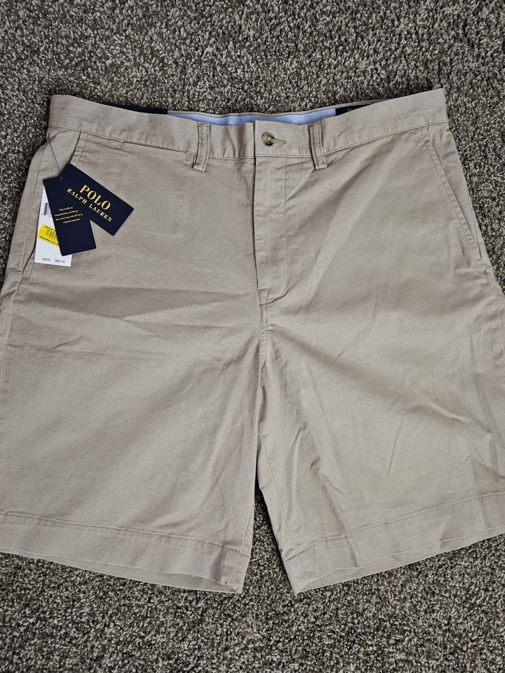 NWT Polo Ralph Lauren Chino Shorts Mens Size 33 Classic Fit Flat Front READ